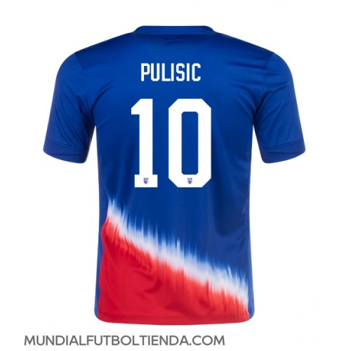 Camiseta Estados Unidos Christian Pulisic #10 Segunda Equipación Replica Copa America 2024 mangas cortas